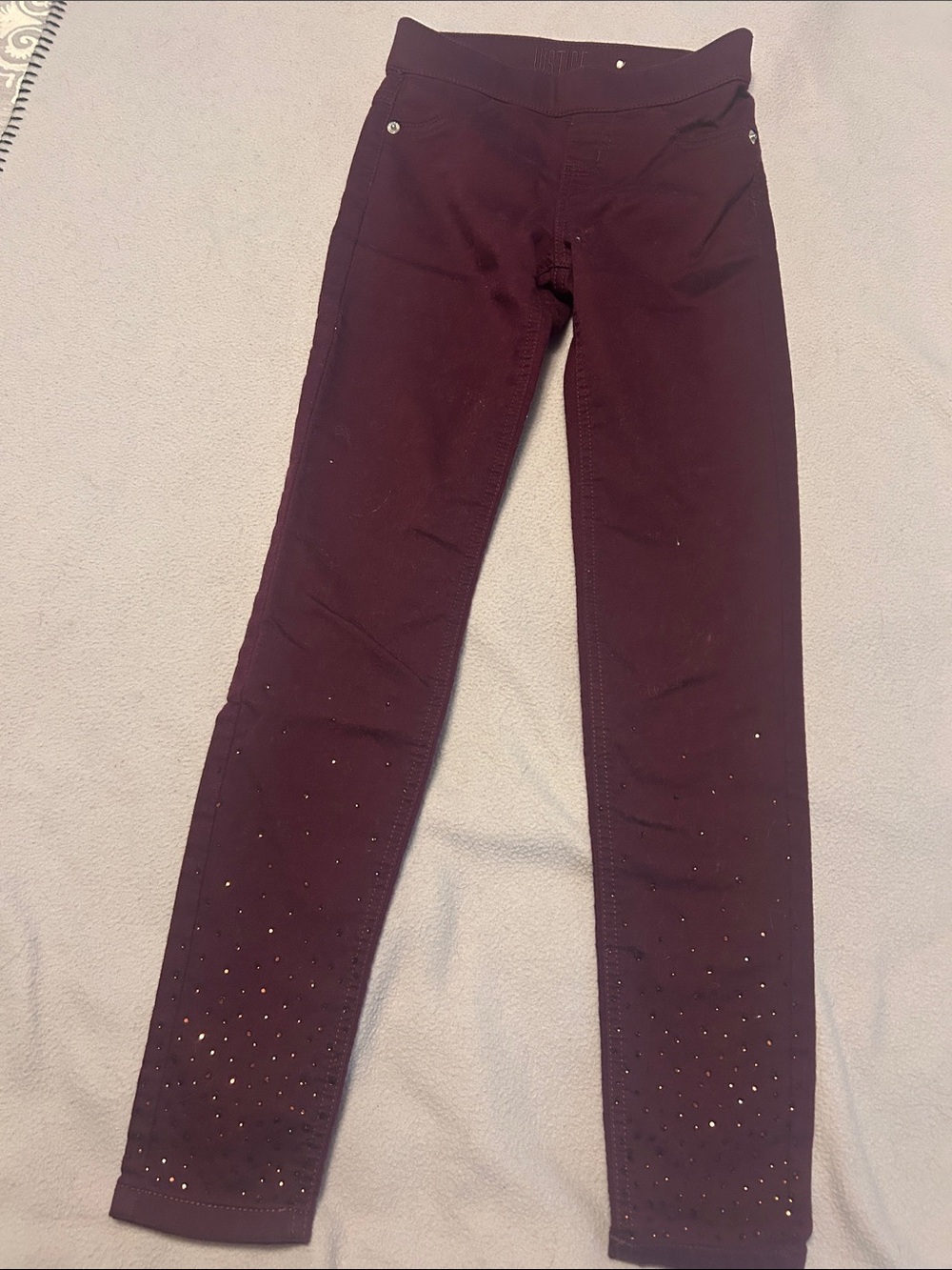 Justice Girls Wine/Burgundy Leggings with Rhinestone Detail